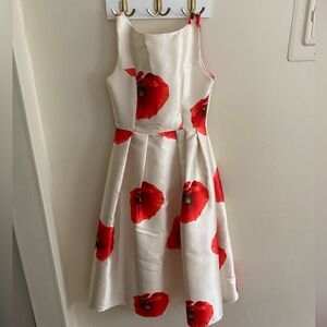 Poppy Flower Tea-Length Dress